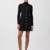 Minivestido con costuras y tejido elástico en dos direcciones