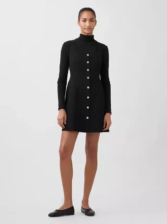 Minivestido con costuras y tejido elástico en dos direcciones