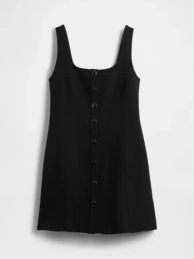 Minivestido con costuras y tejido elástico en dos direcciones