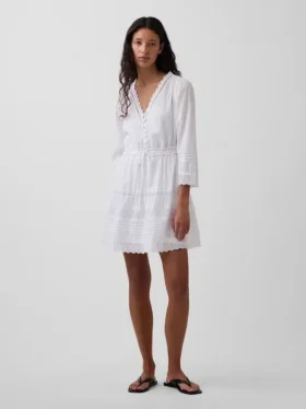 Minivestido con ribete de encaje