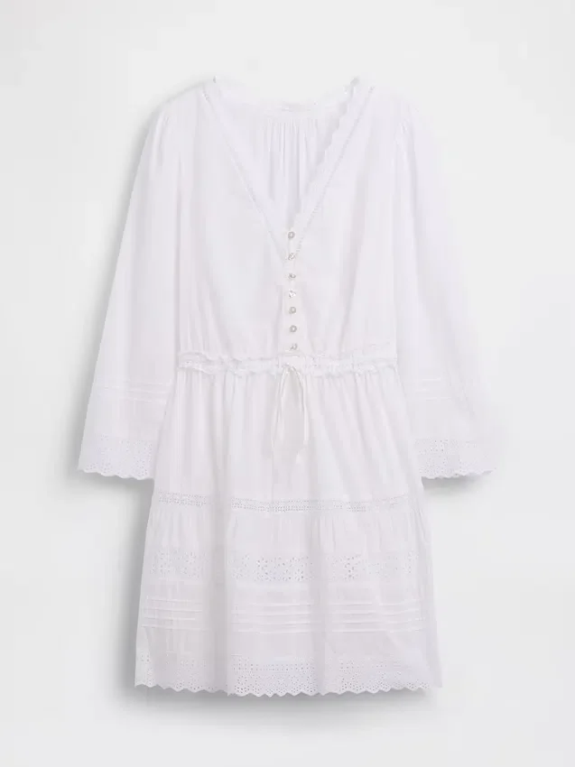 Minivestido con ribete de encaje