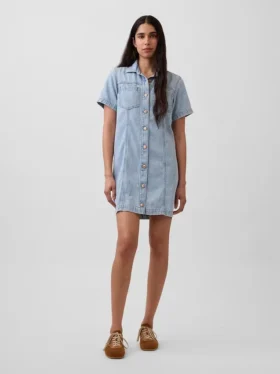 Minivestido de camisa vaquera ultrasuave