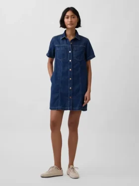 Minivestido de camisa vaquera ultrasuave