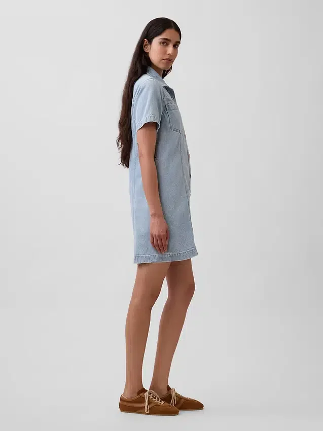 Minivestido de camisa vaquera ultrasuave