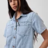 Minivestido de camisa vaquera ultrasuave