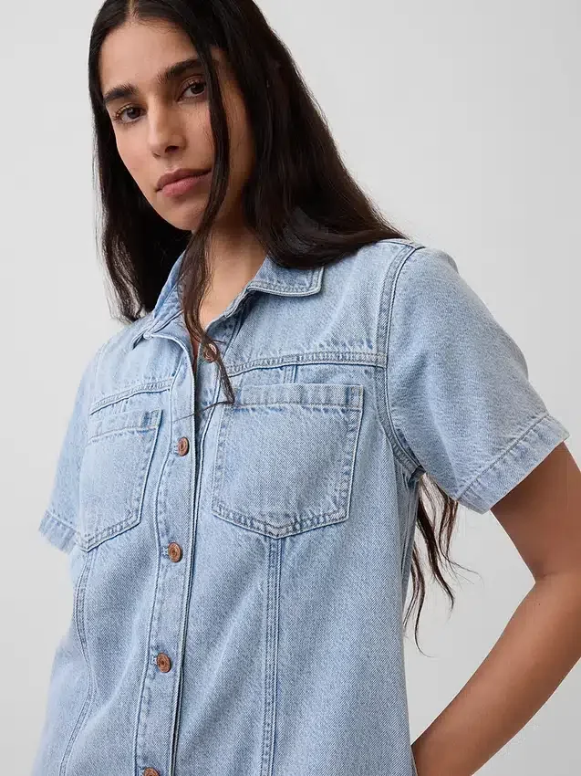 Minivestido de camisa vaquera ultrasuave
