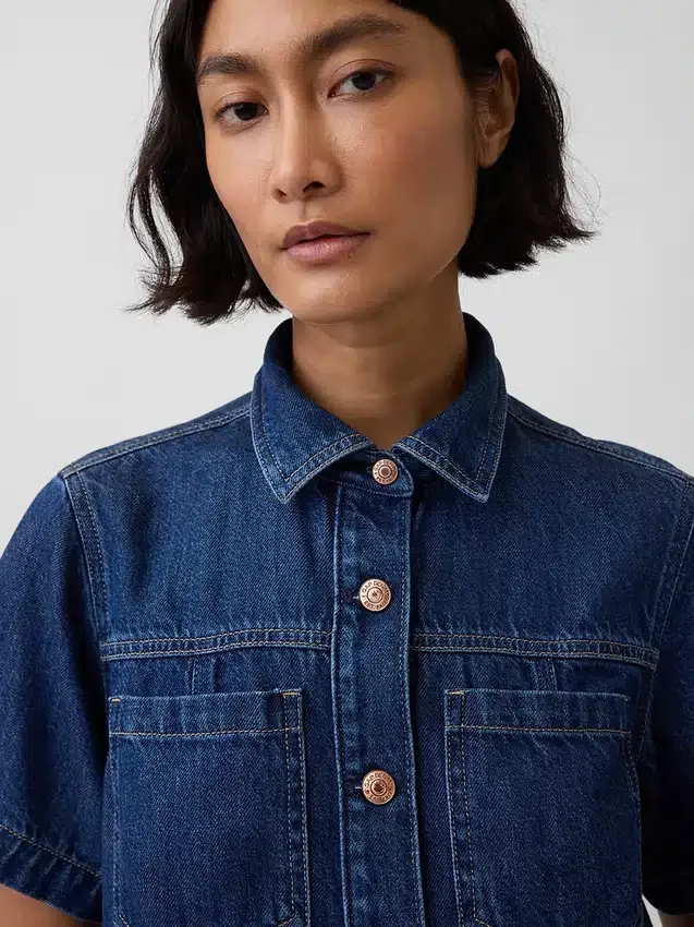 Minivestido de camisa vaquera ultrasuave