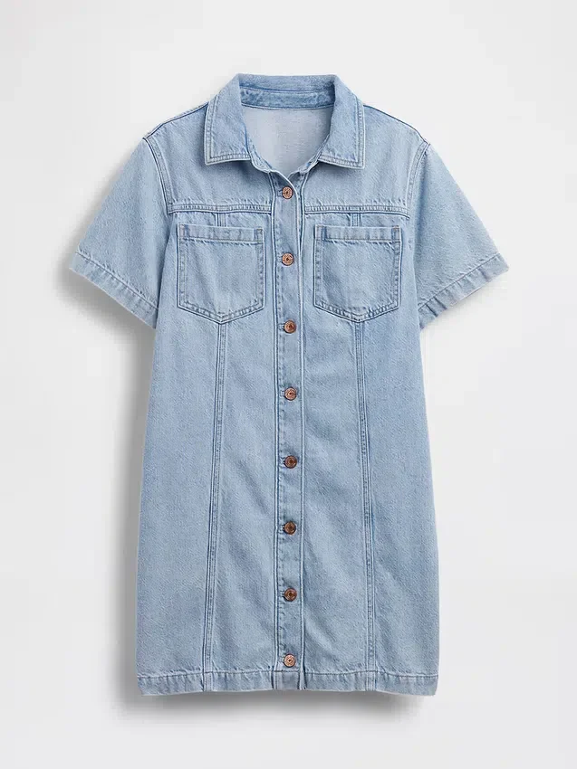 Minivestido de camisa vaquera ultrasuave