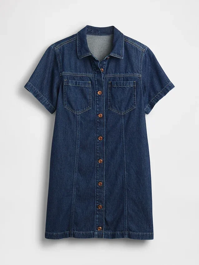 Minivestido de camisa vaquera ultrasuave