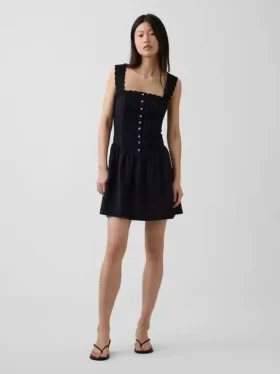 Minivestido de cintura baja con pinzas