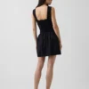 Minivestido de cintura baja con pinzas