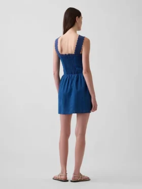 Minivestido de cintura baja con pinzas