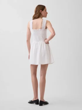 Minivestido de cintura baja con pinzas