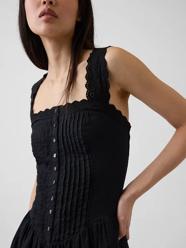 Minivestido de cintura baja con pinzas