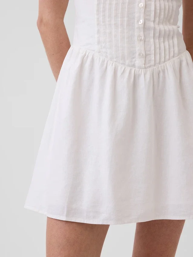 Minivestido de cintura baja con pinzas