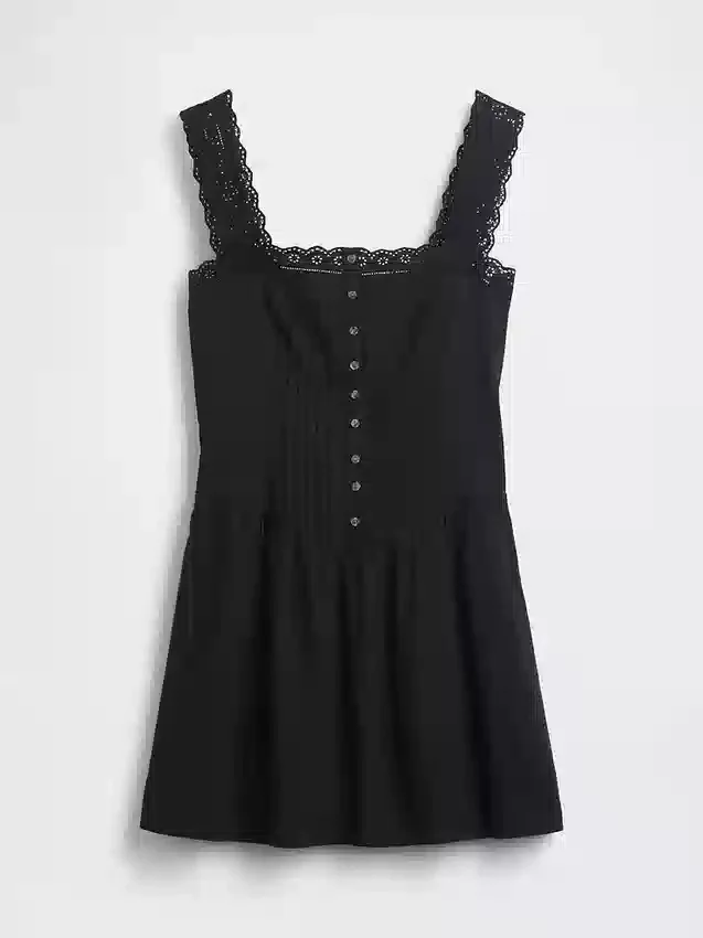 Minivestido de cintura baja con pinzas