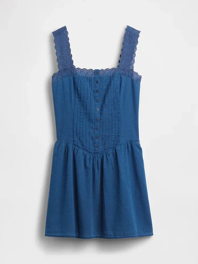 Minivestido de cintura baja con pinzas