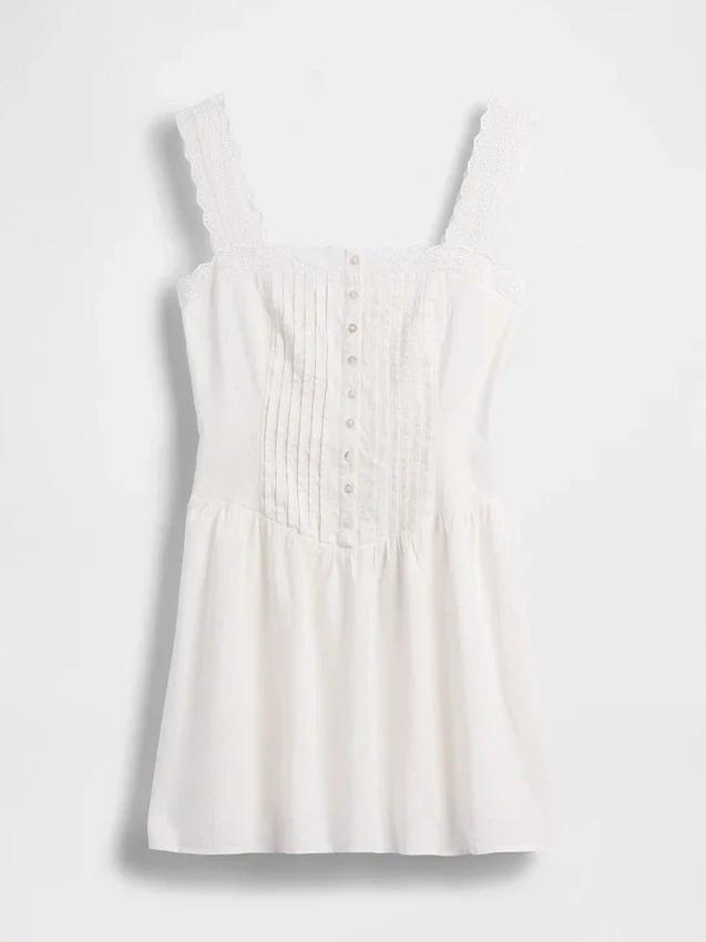 Minivestido de cintura baja con pinzas