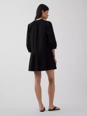 Minivestido de cintura baja con ribete de encaje