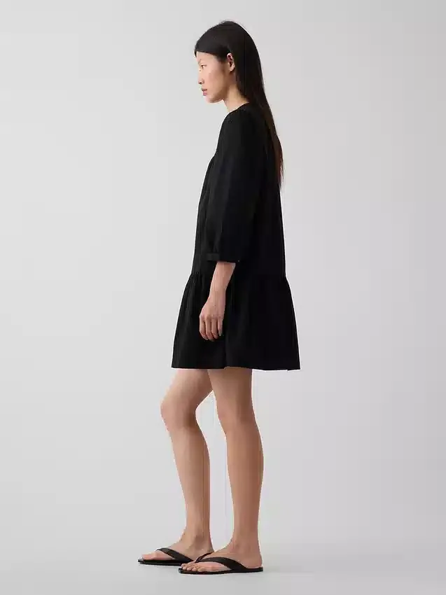 Minivestido de cintura baja con ribete de encaje