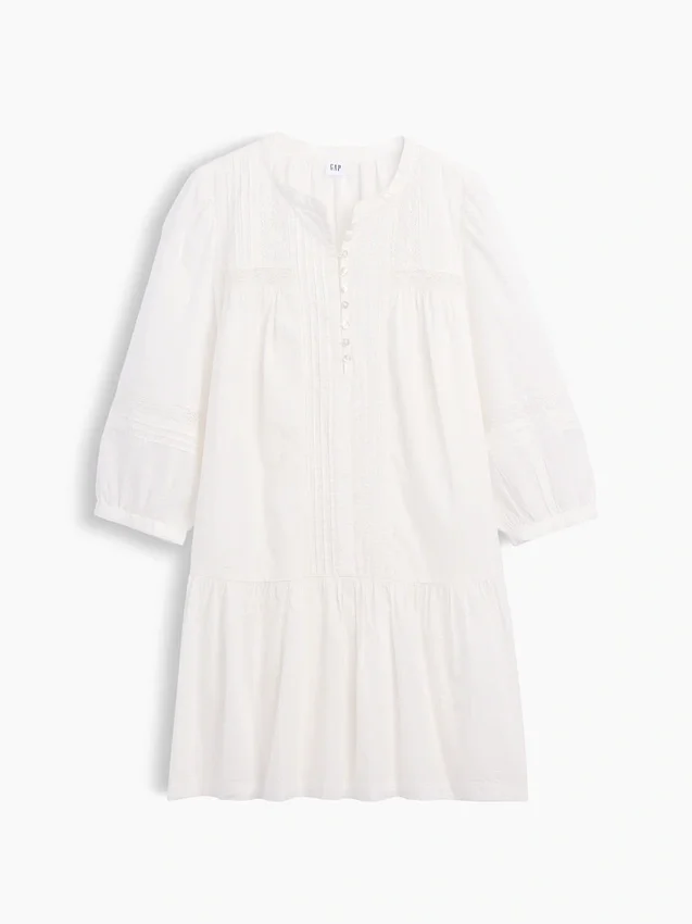 Minivestido de cintura baja con ribete de encaje