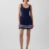 Minivestido de cintura baja en mezcla de lino