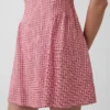 Minivestido de cintura baja en mezcla de lino