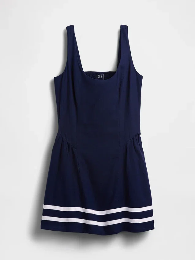 Minivestido de cintura baja en mezcla de lino