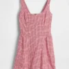 Minivestido de cintura baja en mezcla de lino