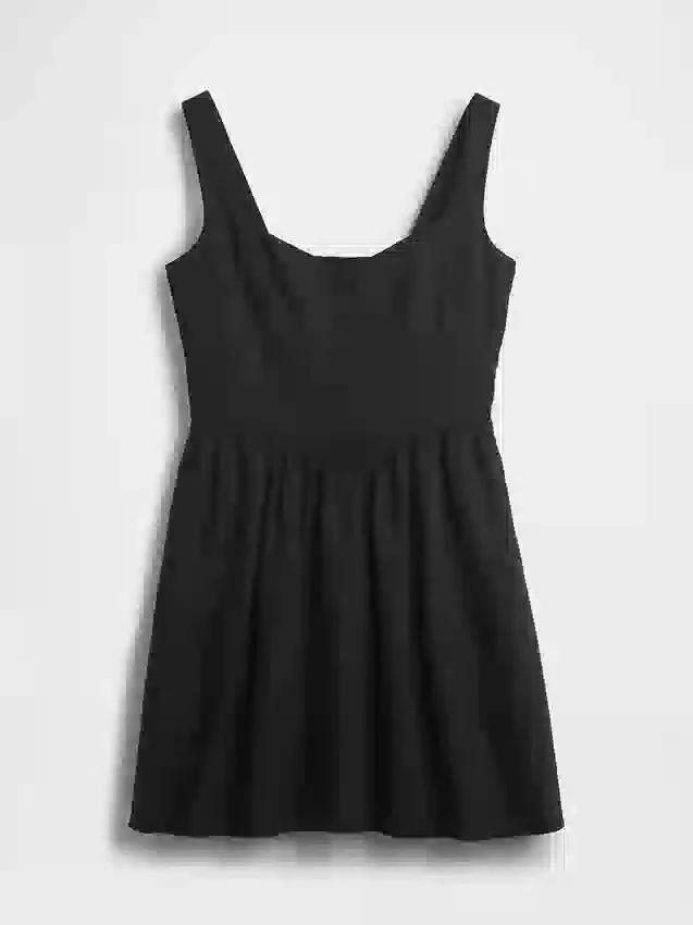 Minivestido de cintura baja en mezcla de lino