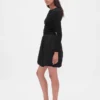 Minivestido de estilo «bubble» con mezcla de tejidos