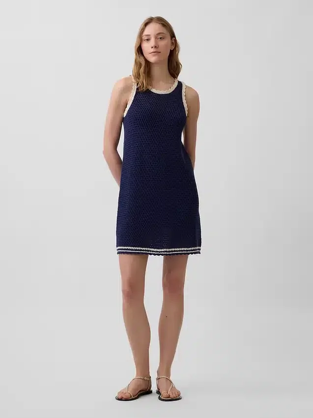 Minivestido de ganchillo 100 % algodón