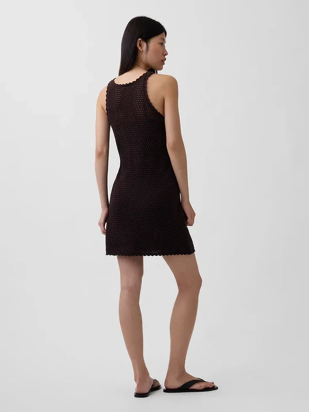 Minivestido de ganchillo 100 % algodón