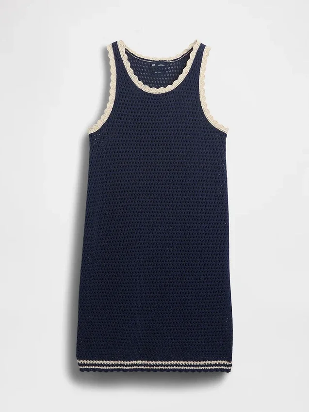 Minivestido de ganchillo 100 % algodón