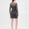 Minivestido de malla con cuello barco