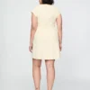 Minivestido de mezcla de lino con mangas casquillo
