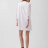 Minivestido de popelín con cuello Henley