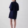 Minivestido de popelín con cuello Henley