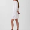 Minivestido de popelín con cuello Henley