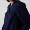 Minivestido de popelín con cuello Henley