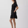 Minivestido de popelín con mangas con volantes