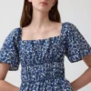 Minivestido de popelín con mangas con volantes