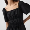 Minivestido de popelín con mangas con volantes