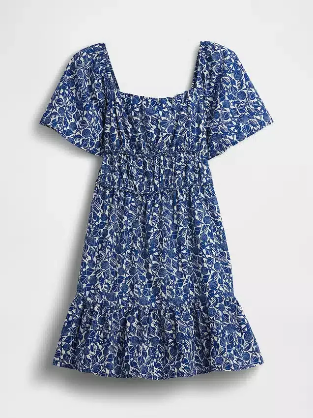 Minivestido de popelín con mangas con volantes