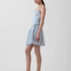 Minivestido de vaquero a rayas ultrasuave con cintura baja