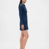 Minivestido plisado de denim