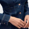 Minivestido plisado de denim