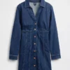 Minivestido plisado de denim