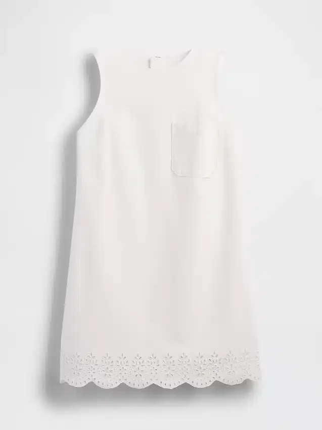 Minivestido recto con dobladillo de ojales