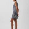 Minivestido recto de denim a cuadros